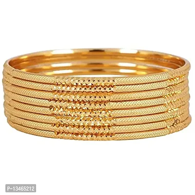 SGN FASHION Latest One Gram Gold Plated Traditional Bangles Set of 8 for Women and Girls Size-thumb0