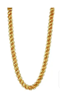 SGN FASHION Stylish 20 Inch & 22K Plane Gold Plated Chain Unisex (Style-2)-thumb3