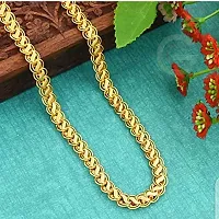 SGN FASHION Stylish 20 Inch & 22K Plane Gold Plated Chain Unisex (Style-2)-thumb2