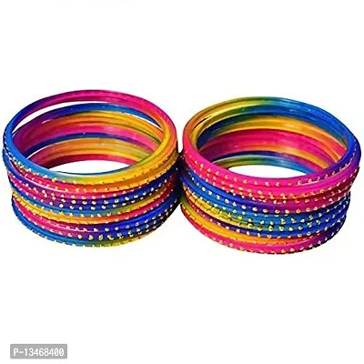 SGN FASHION Multicolor Glass Beads Bangle Pack of 24 for Women's  Girl's Size