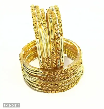 SGN FASHION Gold Plated metal Bangle Set for woman size (2.8)