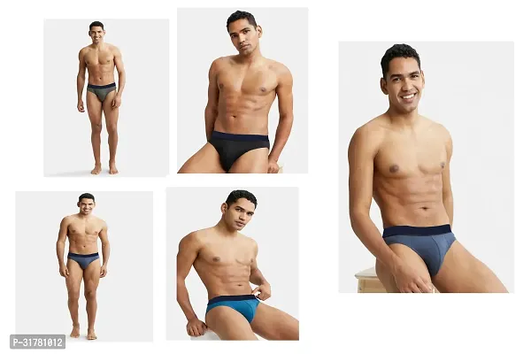 Stylish Cotton Solid Brief for Men, Pack of 5-thumb0