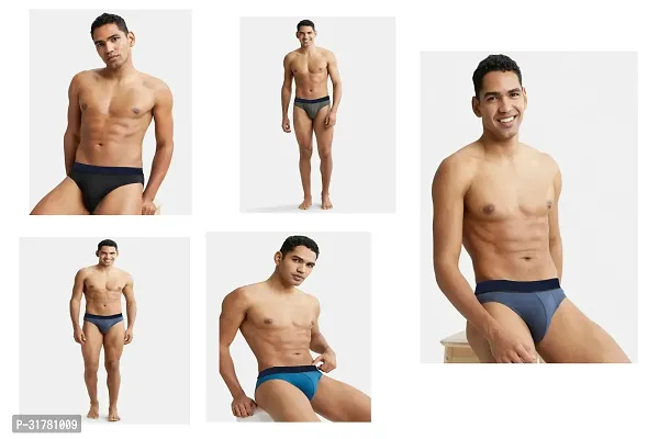 Stylish Cotton Solid Brief for Men, Pack of 5-thumb0