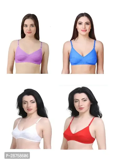 Comfortable Cotton Bra For Women  Pack Of 4-thumb0