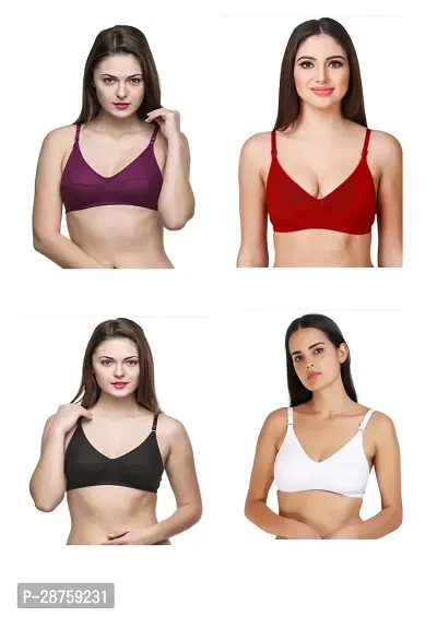 Comfortable Cotton Bra For Women  Pack Of 4