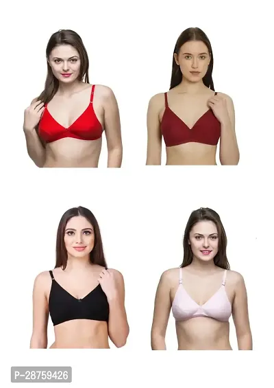 Comfortable Cotton Bra For Women  Pack Of 4