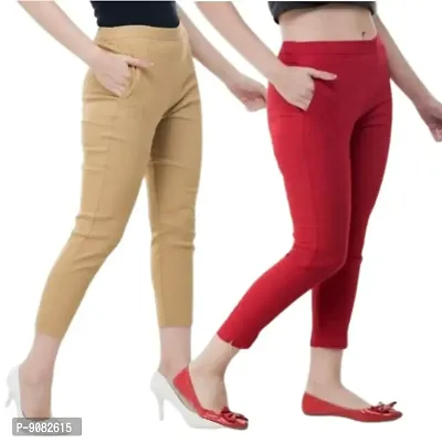 Stylish Cotton Solid Trouser for Women - Combo of 2-thumb0