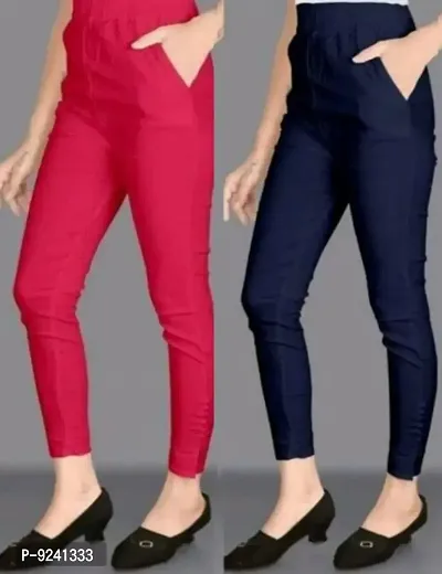 Fancy Cotton Trousers For Women Pack Of 2-thumb0