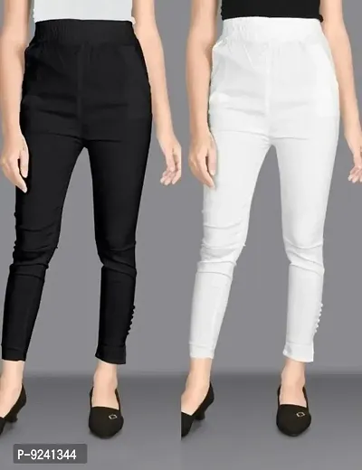 Fancy Cotton Trousers For Women Pack Of 2