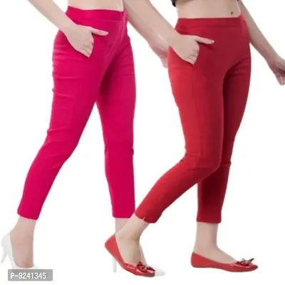 Fancy Cotton Trousers For Women Pack Of 2