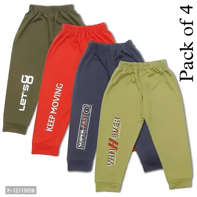 Kids Polycotton Printed Track Pant Pack Of 4