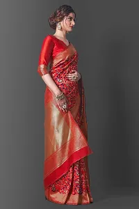 Beautiful Silk Cotton Woven Design Saree with Blouse piece-thumb4