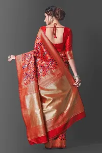 Beautiful Silk Cotton Woven Design Saree with Blouse piece-thumb3