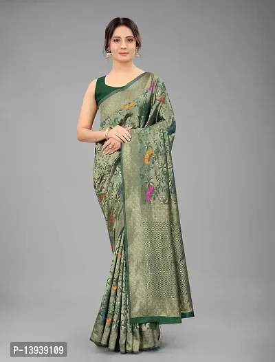 Beautiful Silk Cotton Saree with Blouse piece-thumb0