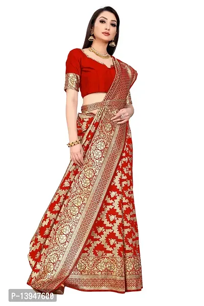 Beautiful Silk Blend Saree with Blouse piece-thumb2