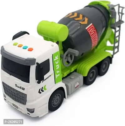 Simulation Children S Engineering Vehicle Cement Mixer Truck Model Toy With Music, Light Kids Birthday Gifts Age 3+ (Green)