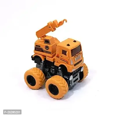 Truck Toy Push And Go Play Set Friction Powered Vehicles For Babies Toddlers Kids Boys Girls (Dumper, Excavator, Crane, Cement Mixer)