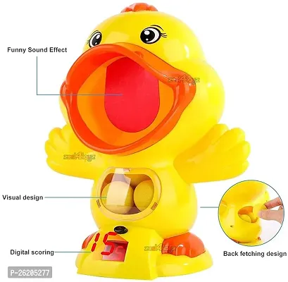 Hungry Duck Feeding Game Toy Guns Shooting Games With Electronic Target With Lcd Score Record Sound 12 Soft Foam Balls Toys For Kids 3-10 Years Old (Yellow)-thumb0