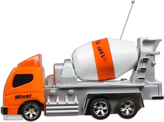 Toys Bhoomi 1:64 Electric Rc Mini Cement Mixer Truck City Cars With Lights (Orange)