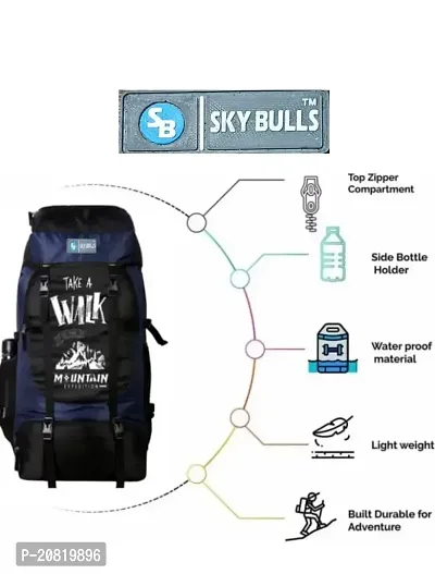 sky bulls 60 L Polyester Travel Outdoor Camping Tracking Hacking Luggage Bags, Mountain Trekking Rucksack Backpacks For Men And Women Hiking Luggage Rucksack - 65 L  (blue)-thumb3