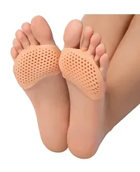 PSM100 Silicone Gel Half Toe Sleeve Anti-Skid Soft Pads for Relief heel front socks silicone Heel foot Gel Socks for Repair Dry Cracked Skin (Free Size)-thumb1