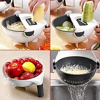 PSM100 10 in 1 Multifunctional Vegetable Fruits Cutter/Slicer Shredder with Rotating Drain Basket-thumb4