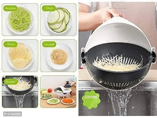 PSM100 10 in 1 Multifunctional Vegetable Fruits Cutter/Slicer Shredder with Rotating Drain Basket-thumb3