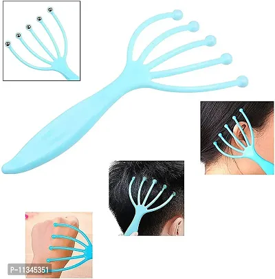 PSM100 Strong Manual Head Massage Hand Held Scalp, Oil Massager Pain Relief And Hair Growth, Head Massager Neck Massage Octopus Scalp Stress Relax Spa Therapy (Multicolor) (PINK)-thumb2