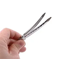 PSM100 Professional Steel Silver Section Hair Clips for Hair Styling for Salon and Parlous, Women Metallic Use - Set of 12 Pieces-thumb3