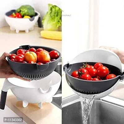 PSM100 10 in 1 Multifunctional Vegetable Fruits Cutter/Slicer Shredder with Rotating Drain Basket-thumb4