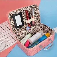 PSM100 Latest Stylish Makeup Bag for Women | Jewellery Organizer  Cosmetic Storage Box | Toiletry Bags with Compact Magnifying Mirror for Travel (Pink)-thumb2