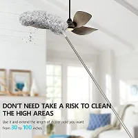 PSM100 Microfiber Feather Duster Bendable  Extendable Fan Cleaning Duster with 100 inches Expandable Pole Handle Washable Duster for High Ceiling Fans, Window Blinds, Furniture (Multi)-thumb2