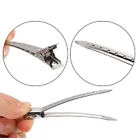 PSM100 Professional Steel Silver Section Hair Clips for Hair Styling for Salon and Parlous, Women Metallic Use - Set of 12 Pieces-thumb3