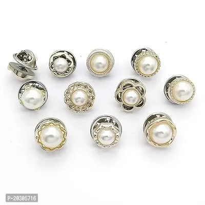 J3G 10pcs Brooch Pins for Women Cover Up Button Pins Instant Button Jeans Button Pins Women Shirt Safety Brooch Enamel Pins Modesty Pins Pearl Brooch Buttons (Brooch Button (STYLE B))-thumb0