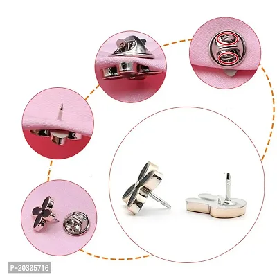 J3G 10pcs Brooch Pins for Women Cover Up Button Pins Instant Button Jeans Button Pins Women Shirt Safety Brooch Enamel Pins Modesty Pins Pearl Brooch Buttons (Brooch Button (STYLE B))-thumb4