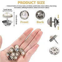 J3G 10pcs Brooch Pins for Women Cover Up Button Pins Instant Button Jeans Button Pins Women Shirt Safety Brooch Enamel Pins Modesty Pins Pearl Brooch Buttons (Brooch Button (STYLE E))-thumb1