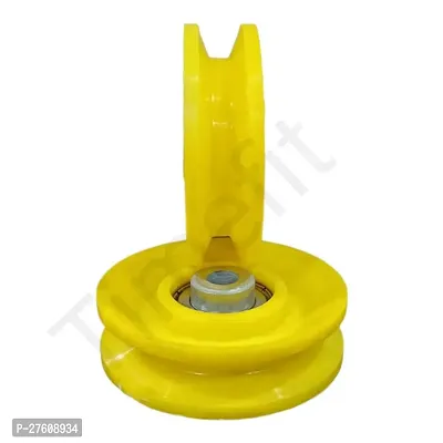 Ulitmate U Machine Pulley with Inbuilt Bush and Bearing (3 inch) in Yellow Colour Set of 2 Pieces-thumb0