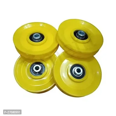 Gym Machine Pulley with Inbuilt Bush and Bearing (3 inch) in Yellow Colour Set of 4 Pieces-thumb0