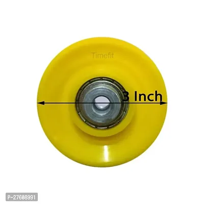 Gym Machine Pulley with Inbuilt Bush and Bearing (3 inch) in Yellow Colour Set of 4 Pieces-thumb2