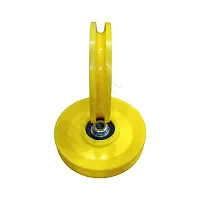 Gym Machine Pulley with Inbuilt Bush and Bearing 4 inch in Yellow Colour Set of 4 Pieces-thumb1