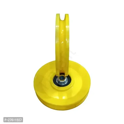 Gym Machine Pulley with Inbuilt Bush and Bearing 4 inch in Yellow Colour Set of 4 Pieces-thumb2