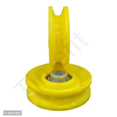 Gym Machine Pulley with Inbuilt Bush and Bearing 4 inch in Yellow Colour Set of 2 Pieces-thumb4