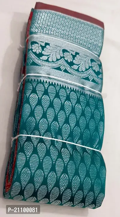 Elegant Green Cotton Saree without Blouse piece For Women