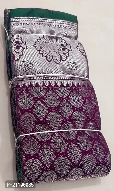 Elegant Purple Cotton Saree without Blouse piece For Women