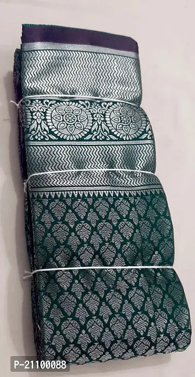 Elegant Green Cotton Saree without Blouse piece For Women