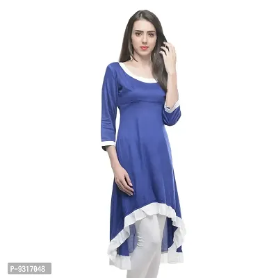 Lingra Women's Cotton Blue Kurti