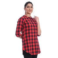 Red Cotton Three Quarter Sleeves Desiner top/tunic-RI1432-thumb4