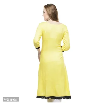 Lingra Women's Cotton Yellow Kurti-thumb3