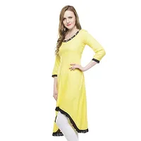 Lingra Women's Cotton Yellow Kurti-thumb1