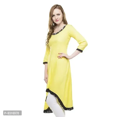 Lingra Women's Cotton Yellow Kurti-thumb2